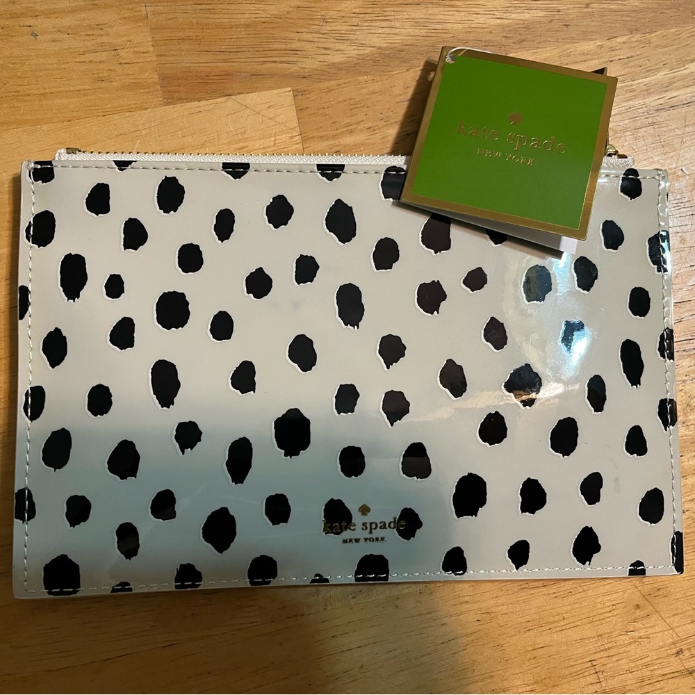 Kate Spade ♠️ Flamingo Dot Pencil Pouch NWT